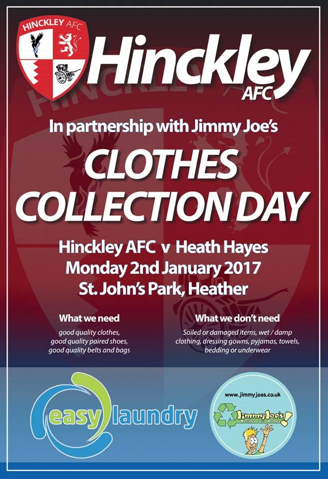 Clothes Collection Programme Clothes collection day - Hinckley AFC Official
